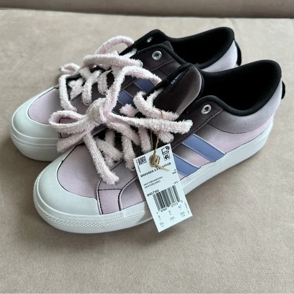 Adidas Bravada 2.0 Platform sneakers skateboarding ombré pink black 9.5 NWT new - Picture 2 of 10